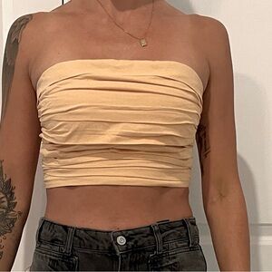 Abercrombie pleated strapless shirt.
